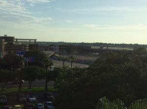 The view from hotel room. Look at all of those airplanes not taking me to Houston! 